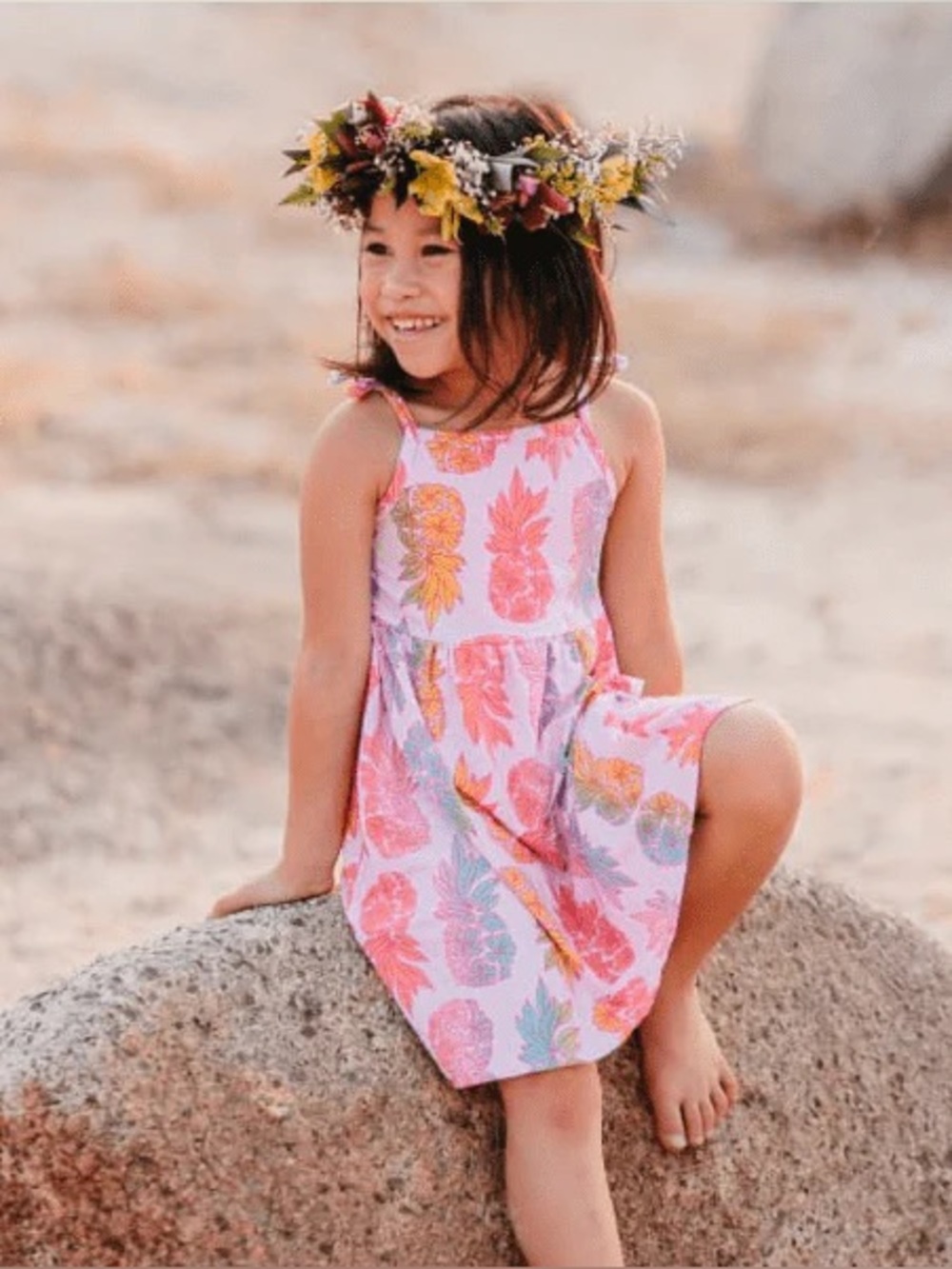 Coco Moon Hawaii Pineapple Bamboo Tank Dress 3T